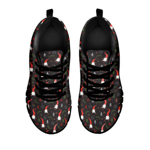 Christmas Gnomes Pattern Print Black Running Shoes