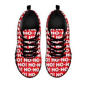 Christmas Ho Ho Ho Pattern Print Black Running Shoes