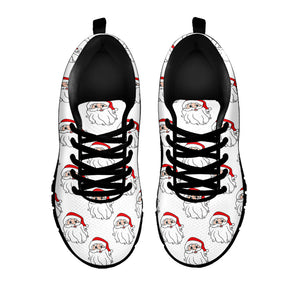 Christmas Santa Claus Pattern Print Black Running Shoes