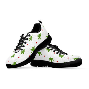 Christmas Tree And Star Pattern Print Black Running Shoes