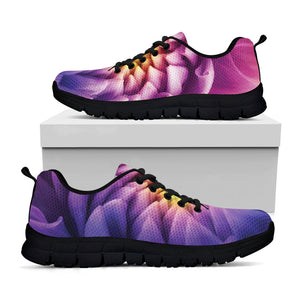 Chrysanthemum Flower Print Black Running Shoes