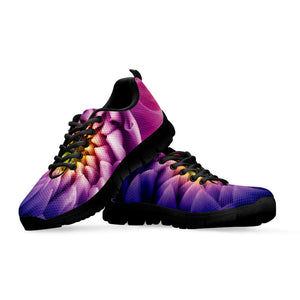 Chrysanthemum Flower Print Black Running Shoes