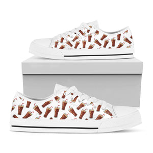 Cola Pattern Print White Low Top Sneakers