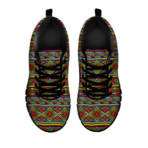 Colorful African Inspired Pattern Print Black Running Shoes