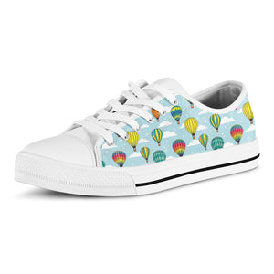Colorful Air Balloon Pattern Print White Low Top Sneakers