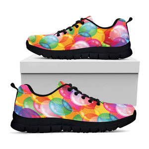 Colorful Balloon Pattern Print Black Running Shoes
