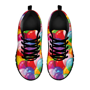 Colorful Balloon Pattern Print Black Running Shoes