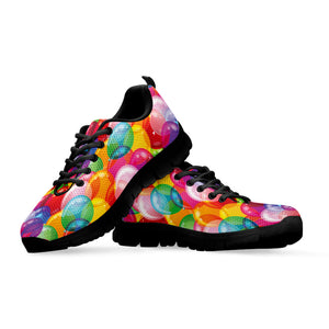 Colorful Balloon Pattern Print Black Running Shoes