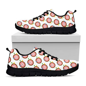 Colorful Darts And Dartboard Print Black Running Shoes