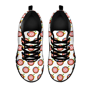 Colorful Darts And Dartboard Print Black Running Shoes