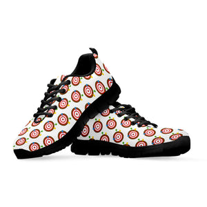 Colorful Darts And Dartboard Print Black Running Shoes