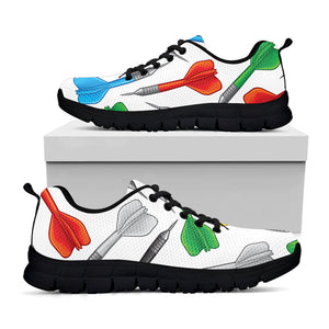 Colorful Darts Pattern Print Black Running Shoes
