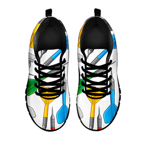 Colorful Darts Pattern Print Black Running Shoes