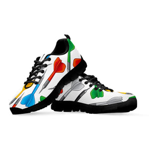 Colorful Darts Pattern Print Black Running Shoes