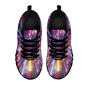 Colorful Hyperspace Print Black Running Shoes