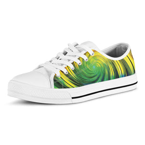 Colorful Swirl Print White Low Top Sneakers
