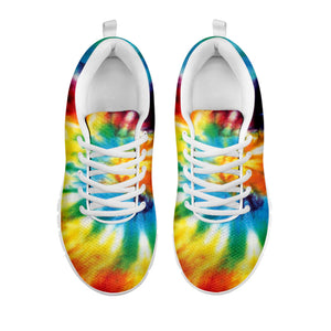 Colorful Tie Dye Print White Running Shoes