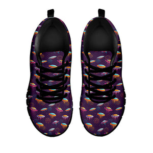 Colorful UFO Pattern Print Black Running Shoes
