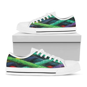 Colorful Yarn Print White Low Top Sneakers