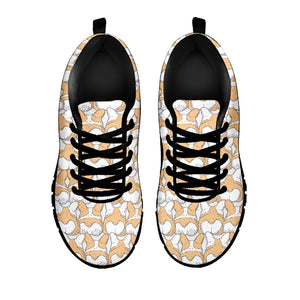 Corgi Butt Pattern Print Black Running Shoes