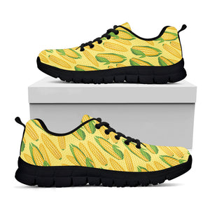 Corn Cob Pattern Print Black Running Shoes