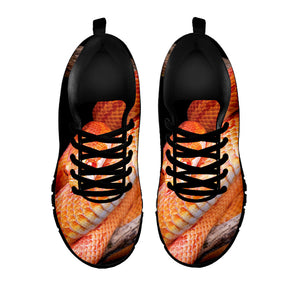 Corn Snake Print Black Running Shoes