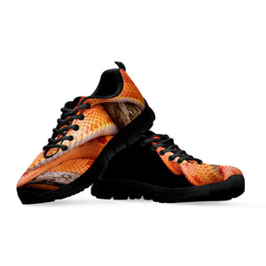 Corn Snake Print Black Running Shoes