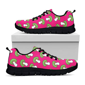 Crazy Mushroom Pattern Print Black Running Shoes