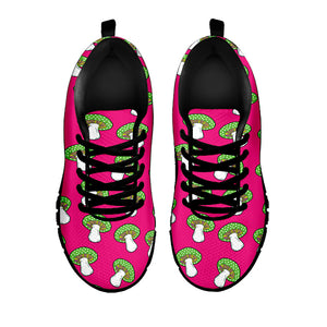 Crazy Mushroom Pattern Print Black Running Shoes