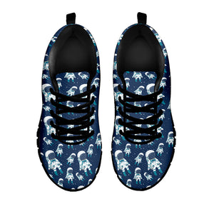 Cute Astronaut Pattern Print Black Running Shoes