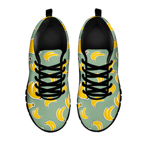 Cute Banana Pattern Print Black Running Shoes