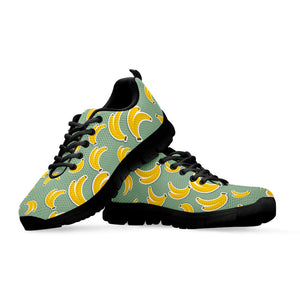 Cute Banana Pattern Print Black Running Shoes