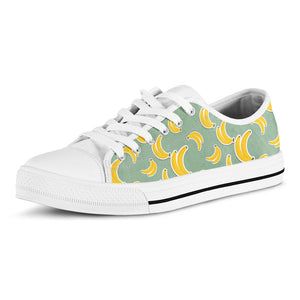 Cute Banana Pattern Print White Low Top Sneakers