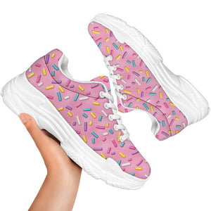 Cute Candy Pattern Print White Chunky Shoes