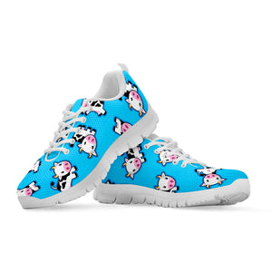 Cute Cartoon Baby Cow Pattern Print White Running Shoes