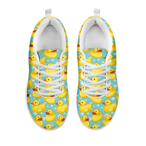 Cute Cartoon Duck Pattern Print White Running Shoes