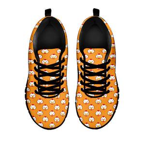 Cute Chicken Emoji Pattern Print Black Running Shoes