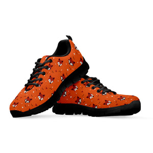 Cute Fox Pattern Print Black Running Shoes