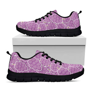 Cute Grape Pattern Print Black Running Shoes
