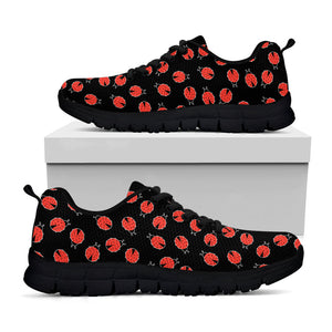 Cute Ladybird Pattern Print Black Running Shoes
