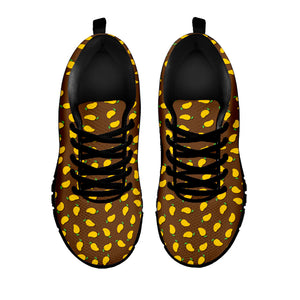 Cute Mango Pattern Print Black Running Shoes