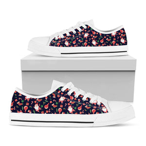 Cute Merry Christmas Pattern Print White Low Top Sneakers