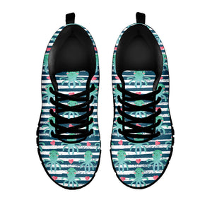 Cute Octopus Pattern Print Black Running Shoes