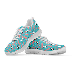 Cute Panda And Balloon Pattern Print White Running Shoes