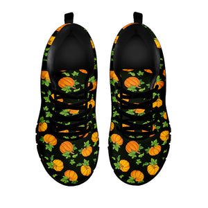 Cute Pumpkin Pattern Print Black Running Shoes