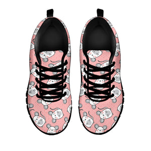 Cute Rat Pattern Print Black Running Shoes