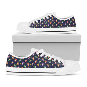 Cute Wizard Pattern Print White Low Top Sneakers