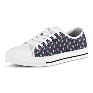 Cute Wizard Pattern Print White Low Top Sneakers