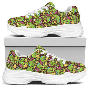 Cute Zombie Pattern Print White Chunky Shoes