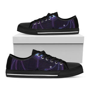 Dark Libra Zodiac Sign Print Black Low Top Sneakers